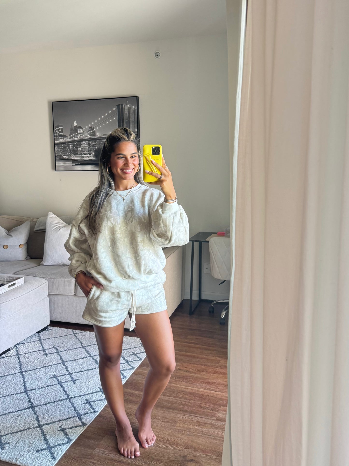 Camo Shorts Set - Beige