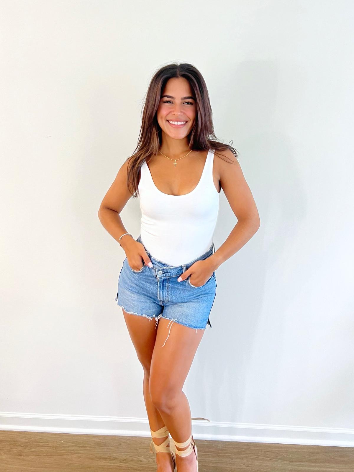 Bri Basic Bodysuit - White