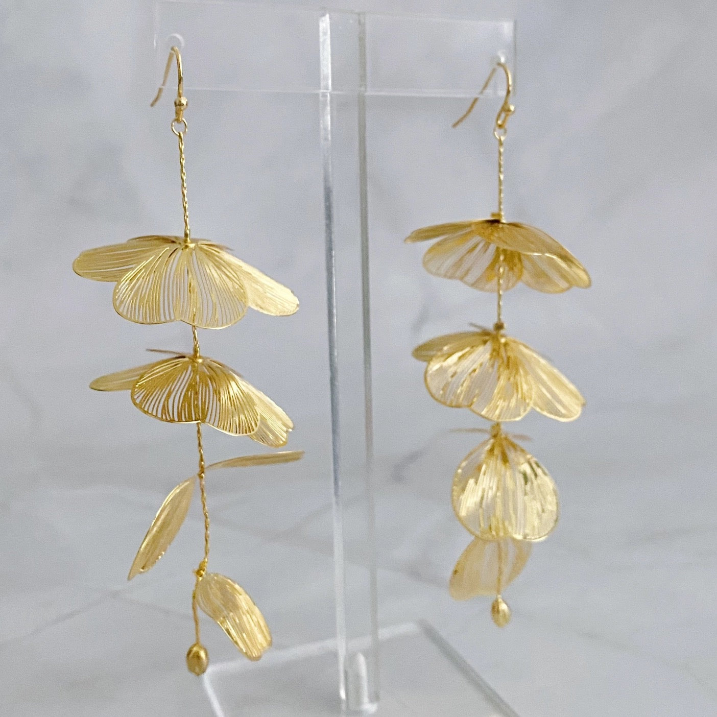 Filigree Flower Drop Earrings