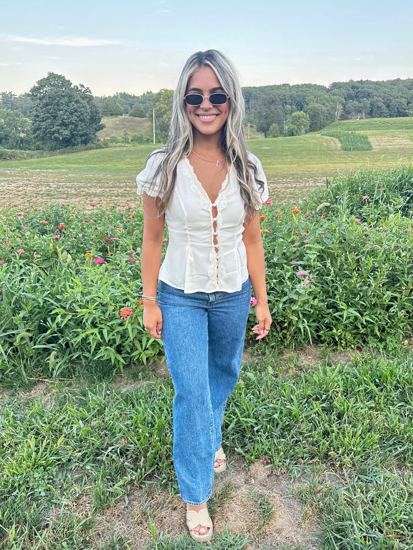 Eleanor Lace Top - Cream