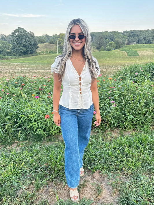 Eleanor Lace Top - Cream