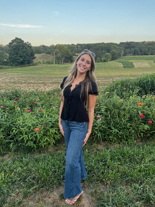 Eleanor Lace Top - Black