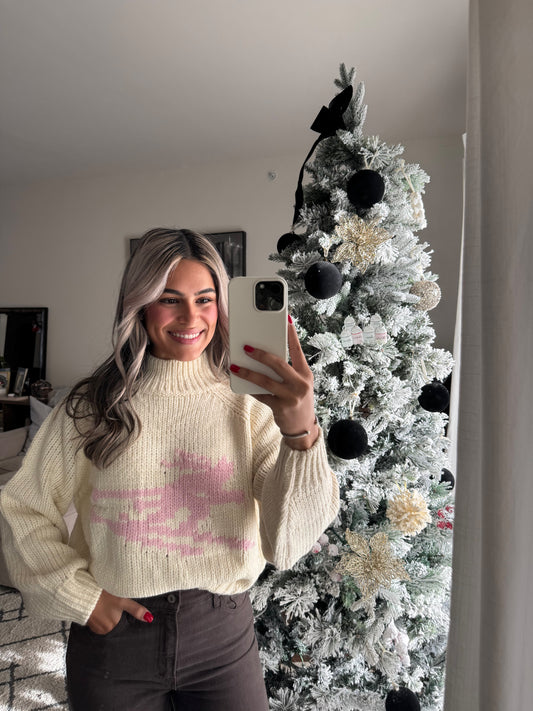 Pink Ski Girl Sweater