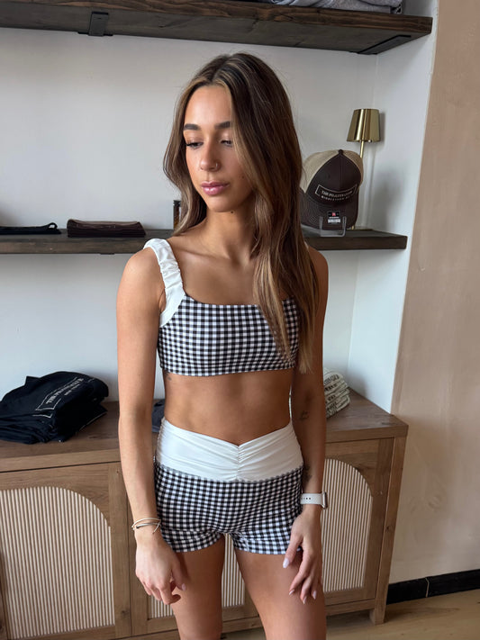 Isla Gingham Top - Black