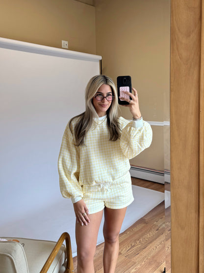 Daisy Short Set - Yellow Gingham