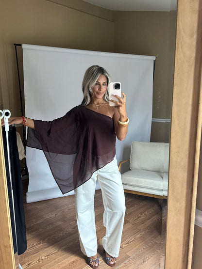 Haven One Shoulder Poncho Top