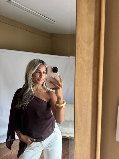Haven One Shoulder Poncho Top