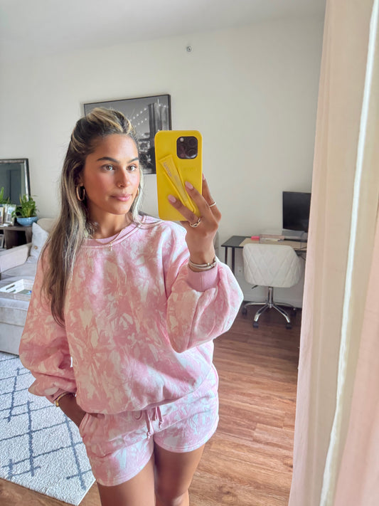 Camo Shorts Set - Pink