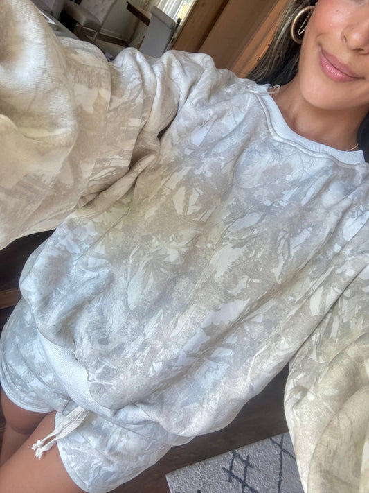 Camo Shorts Set - Beige