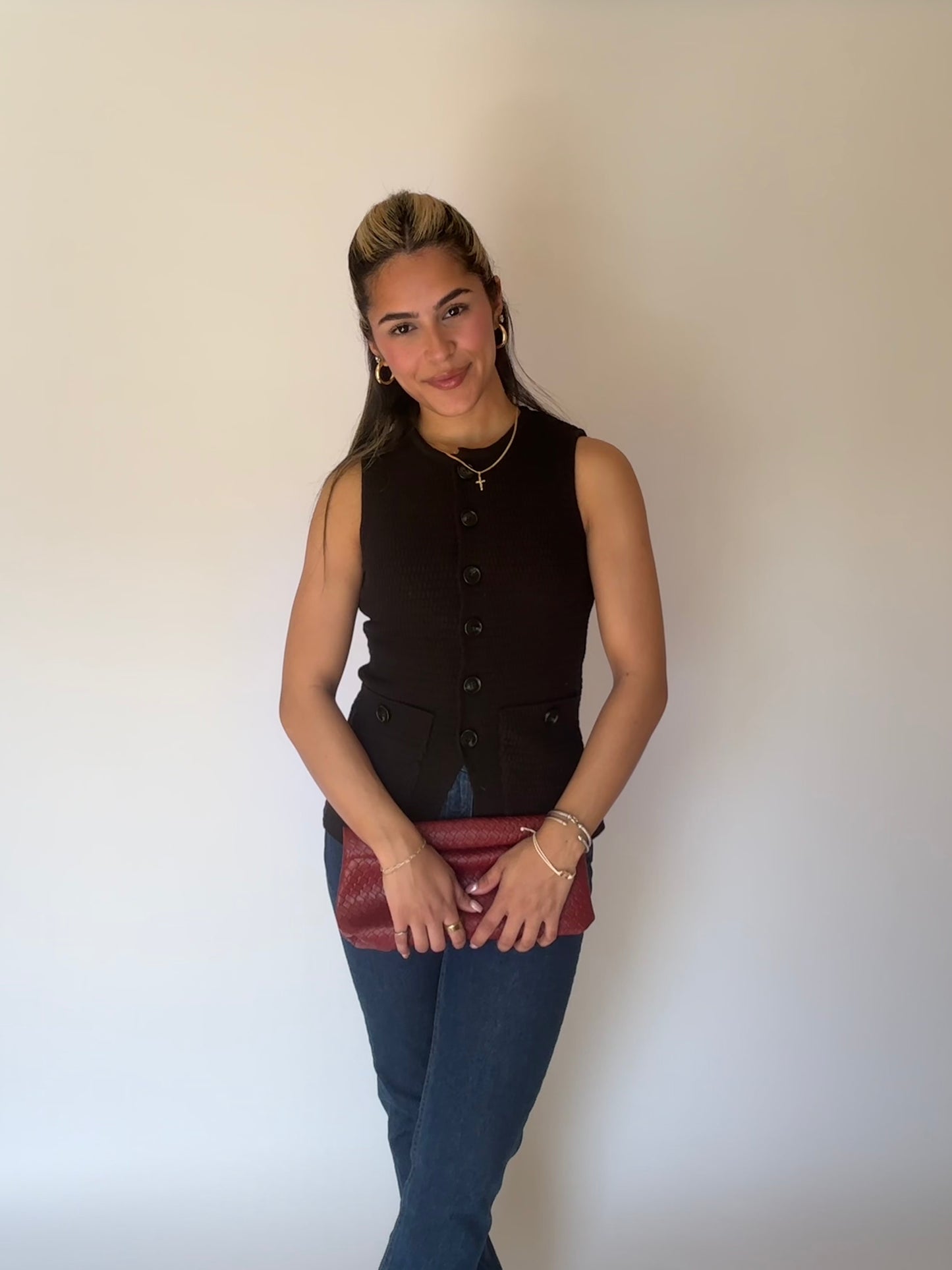 Nora Knit Vest - Black