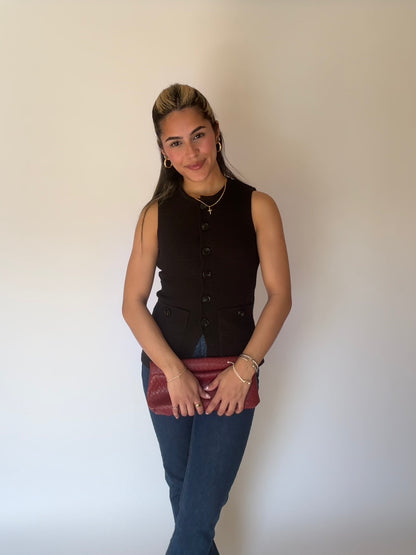 Nora Knit Vest - Black