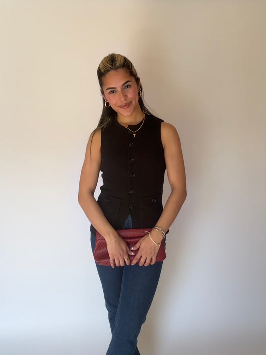 Nora Knit Vest - Black
