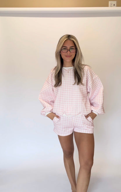 Daisy Short Set - Pink Gingham