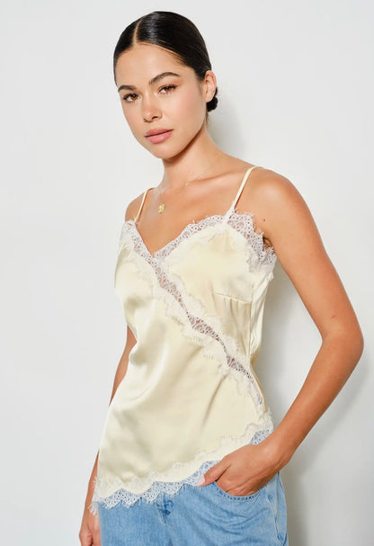 Tahlia Lace Tank - Yellow