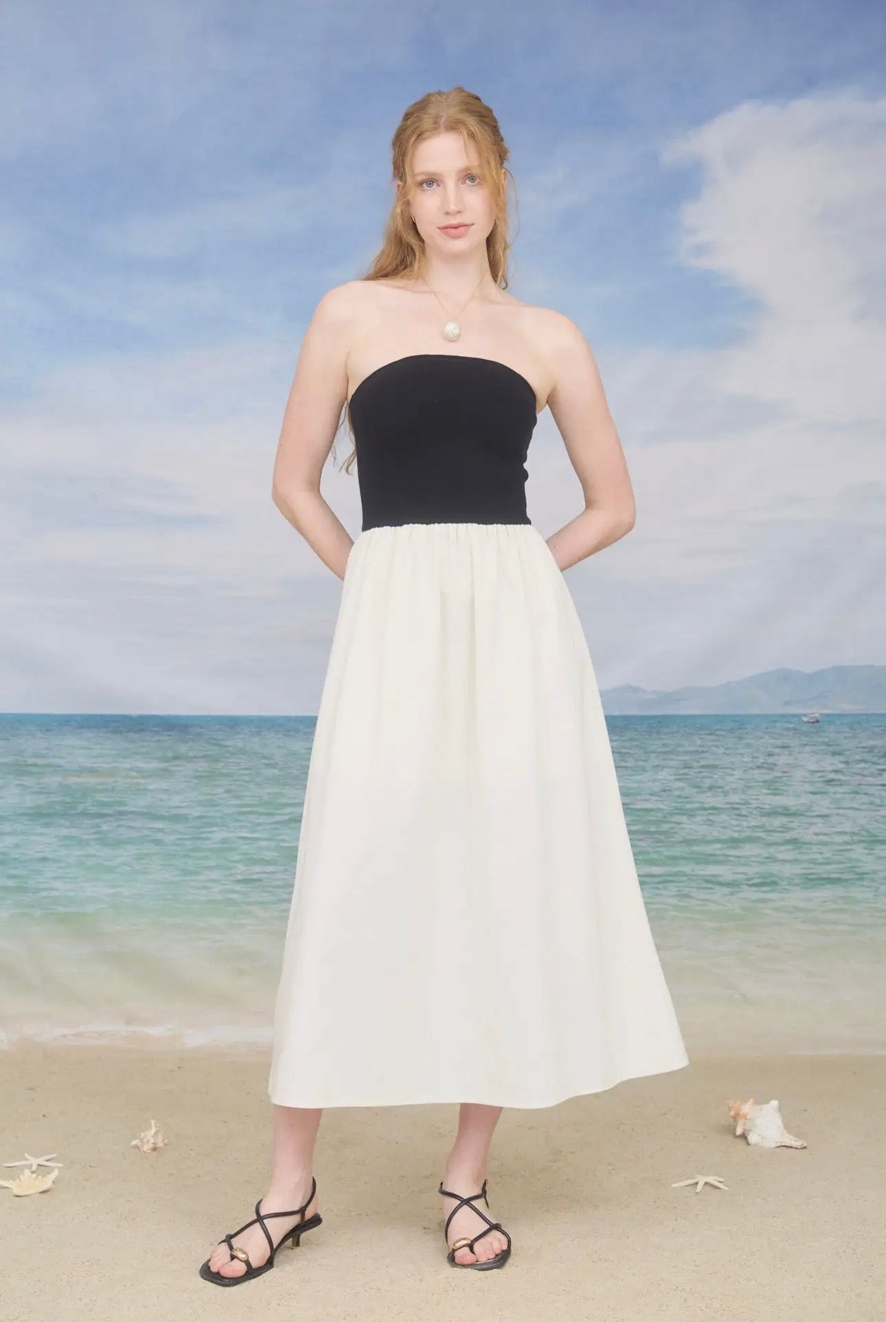 Alexa Maxi Dress - Black/Khaki