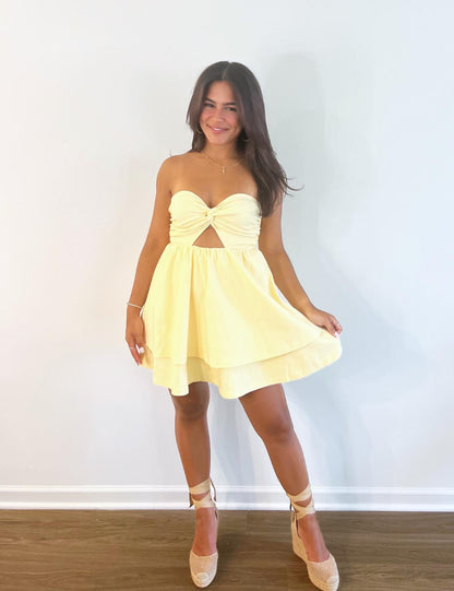 Poppy Yellow Mini Dress