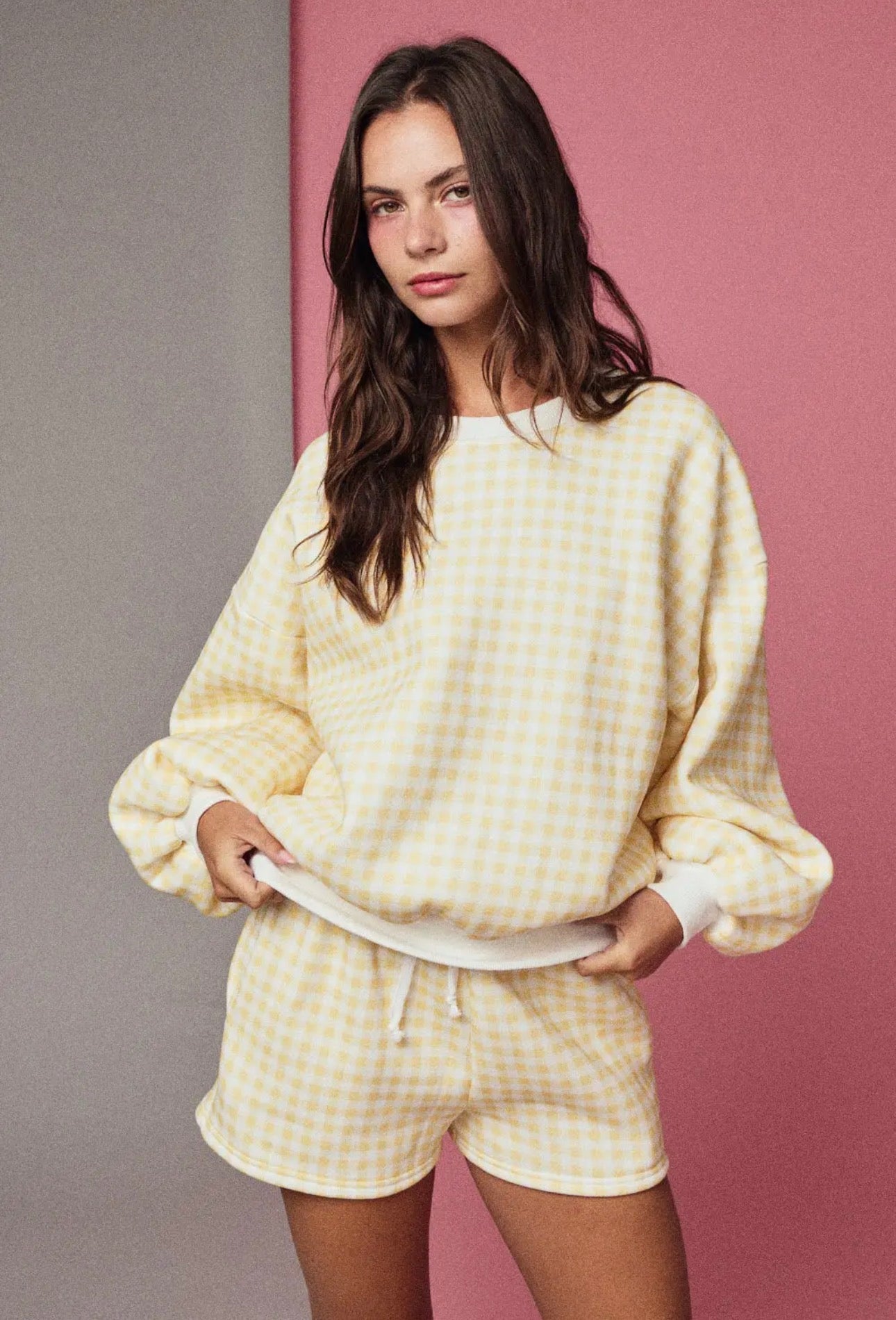 Daisy Short Set - Yellow Gingham