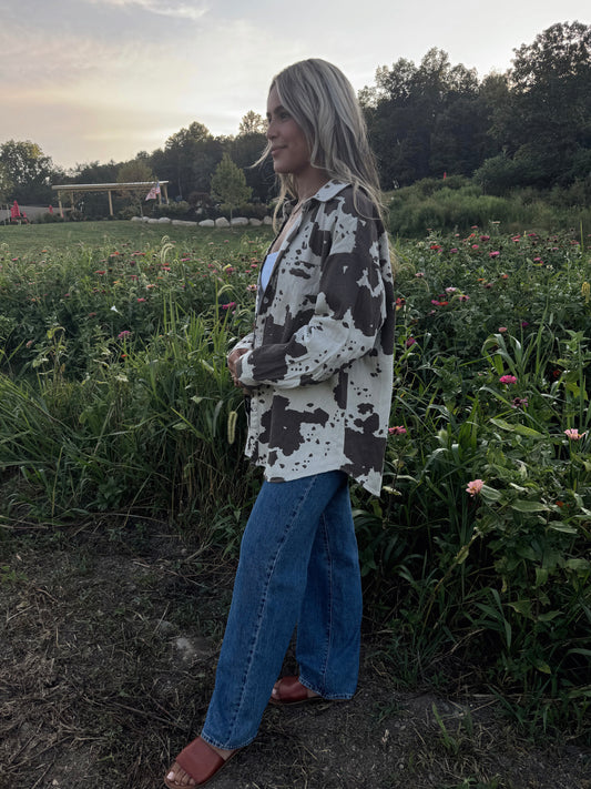 Molly Cow Print Shacket